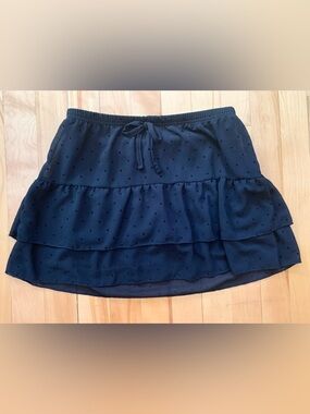 Black Tiered Ruffle Mini Skort